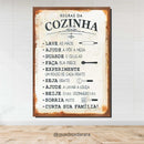 Placa Decorativa em MDF 21x30 | REGRAS DA COZINHA
