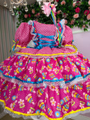 Vestido Bella Child Junino Quermesse Chique Pink