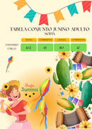 Conjunto Banana Club Junino Luxo Adulto Sofia Preto