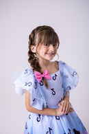 Vestido Temáticos Kids Tik Tok Azul Bebe