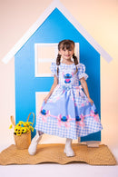 Vestido Junino Tematico Luxo Lilo Stitch Azul Bebe