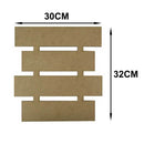 PLACA PALLET EM MDF 32X30CM TAMANHO:32X30cm COD:PPLT001