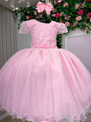 Vestido Infantil Menina Bonita Beatriz Rosa Bebe