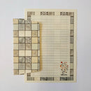 Papéis de Carta Coleção Costurando Memórias com Envelope 10 unidades | Patchwork Marrom - 02 Estampas