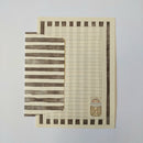 Papéis de Carta Coleção Costurando Memórias com Envelope 10 unidades | Patchwork Marrom - 02 Estampas