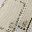 Papéis de Carta Coleção Costurando Memórias com Envelope 10 unidades | Patchwork Marrom - 02 Estampas