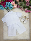 Conjunto Miss Cherry Meninos Bebe Gean Shorts Branco
