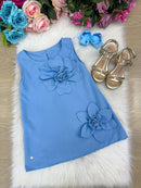 Vestido Blogueirinha Jojo Flor Azul