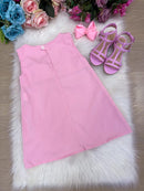 Vestido Blogueirinha Jojo Flor Rosa Bebe