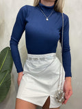 Body Feminino em Ribana Manga Longa e Gola Alta Jeniffer Ref. 1469