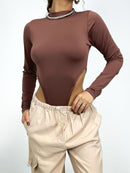 Body Feminino em Suplex Cavado Manga Longa Gisele Ref. 1482