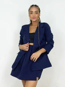 Conjunto Feminino em Alfaiataria Max Blazer e Short Saia Colegial Mayna Ref. 891