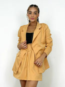 Conjunto Feminino em Alfaiataria Max Blazer e Short Saia Colegial Mayna Ref. 891
