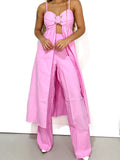 Conjunto Feminino em Alfaiataria Pantalona e Bata Alongada com Fivela Mayra Ref. 1409