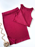 Conjunto Feminino em Ribana Regata e Saia Midi Daniele Ref. 1061