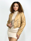 Jaqueta Feminina Biker em Courino Detalhe Frontal Luciana Ref. 660