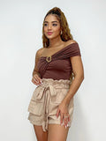 Shorts Feminino em Alfaiataria Marant Clochard com Bolsos Frontais Carmen Ref. 1428