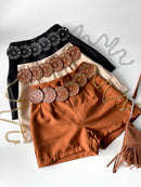 Shorts Feminino em Alfaiataria Zara com Cinto Removível Boho Chic Layla Ref. 1451