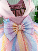 Vestido Vila Lele Ana Clara Rosa Saia Colorida
