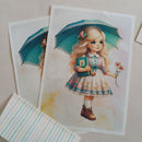 Papéis de Carta DOCE MENINA com Envelope 04 unidades | JÉSSICA