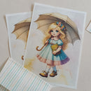 Papéis de Carta DOCE MENINA com Envelope 04 unidades | JÉSSICA
