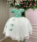 Vestido Juvenil - Midi Vila Lele Sabrina Verde Oliva e Off