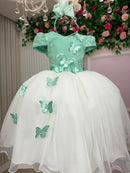 Vestido Juvenil - Midi Vila Lele Sabrina Verde Oliva e Off