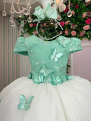 Vestido Juvenil - Midi Vila Lele Sabrina Verde Oliva e Off