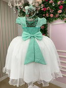 Vestido Juvenil - Midi Vila Lele Sabrina Verde Oliva e Off