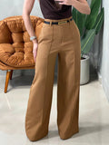 Calça Feminina Pantalona em Alfaiataria com Cinto Natasha Ref. 1013
