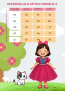 Vestido Tematicos Ysa Kids Lilo Stitch Pink Modelo 4