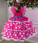 Vestido Bella Child Junino Quermesse do Coração Pink
