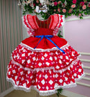Vestido Bella Child Junino Quermesse do Coração Vermelho