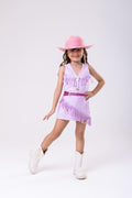 Conjunto Blogueirinha Boiadeira Maraisa Jeans Lilas