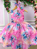 Vestido Tematicos Kids Stitch e Angel Rosa