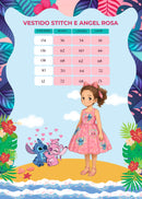 Vestido Tematicos Kids Stitch e Angel Rosa