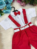 Conjunto Miss Cherry Meninos Social Shorts Ravi Vermelho