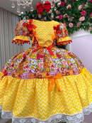 Vestido Marie Junino Quermesse de Luxo Amarelo