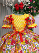 Vestido Marie Junino Quermesse de Luxo Amarelo