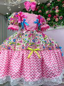 Vestido Marie Junino Quermesse de Luxo Pink