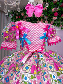 Vestido Marie Junino Quermesse de Luxo Pink