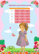 Vestido Tematicos Kids Stitch Lilas