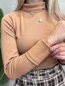 Blusa em Ribana Manga Longa Térmica com Gola Alta Brenda Ref. 1529