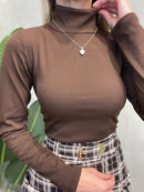 Blusa em Ribana Manga Longa Térmica com Gola Alta Brenda Ref. 1529