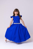 Vestido Ysa Kids Ariane Longo Azul Royal