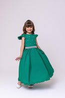 Vestido Ysa Kids Ariane Longo Verde Bandeira