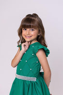 Vestido Ysa Kids Ariane Longo Verde Bandeira