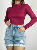 Body Feminino em Ribana Manga Longa e Gola Alta Jeniffer Ref. 1469