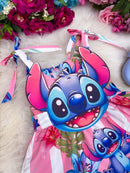 Vestido Temáticos Ysa Kids Stitch Rosa