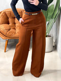 Calça Feminina Pantalona em Alfaiataria com Cinto Natasha Ref. 1013